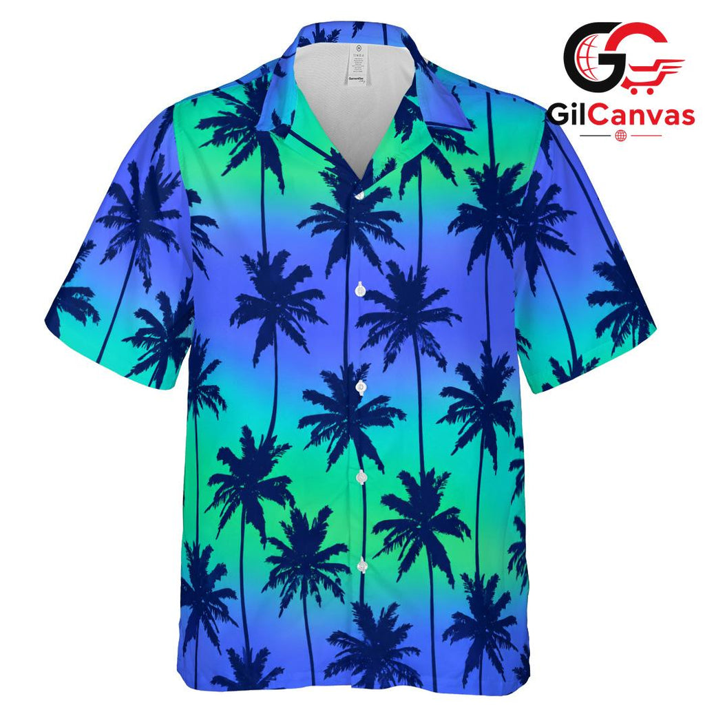 Palm Tree Tropical Shirt Men, Ideal Casual Style Summer Beach Parties