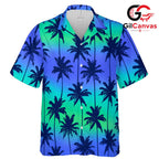 Palm Tree Tropical Shirt Men, Ideal Casual Style Summer Beach Parties