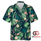 Pink Flamingo Hawaiian Shirt For Summer Beach Parties Men Tropical Vibe
