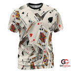 Playing Cards Game 3D T-Shirt, Fun Unisex Party Graphic Tee Gift For Gamers
