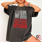 Proud Female Veteran T-Shirt Distressed US Flag Unisex Military Service Apparel