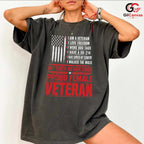 Proud Female Veteran T-Shirt Distressed US Flag Unisex Military Service Apparel