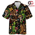 Psychedelic Bigfoot Alien Tee, Mens Nature Mushroom Summer Festival Apparel