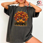 Pumpkin Fall Leaves T-Shirt Unisex Spooky Halloween Celebration Gift Kids