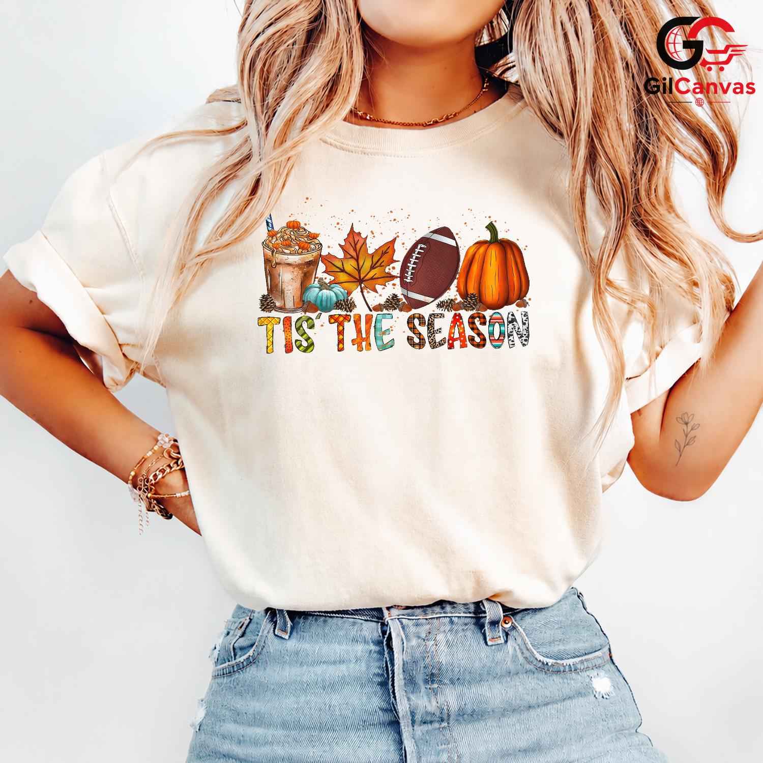 Pumpkin Football Fall Game Tee Unisex Thanksgiving Holiday Gift For Kids All