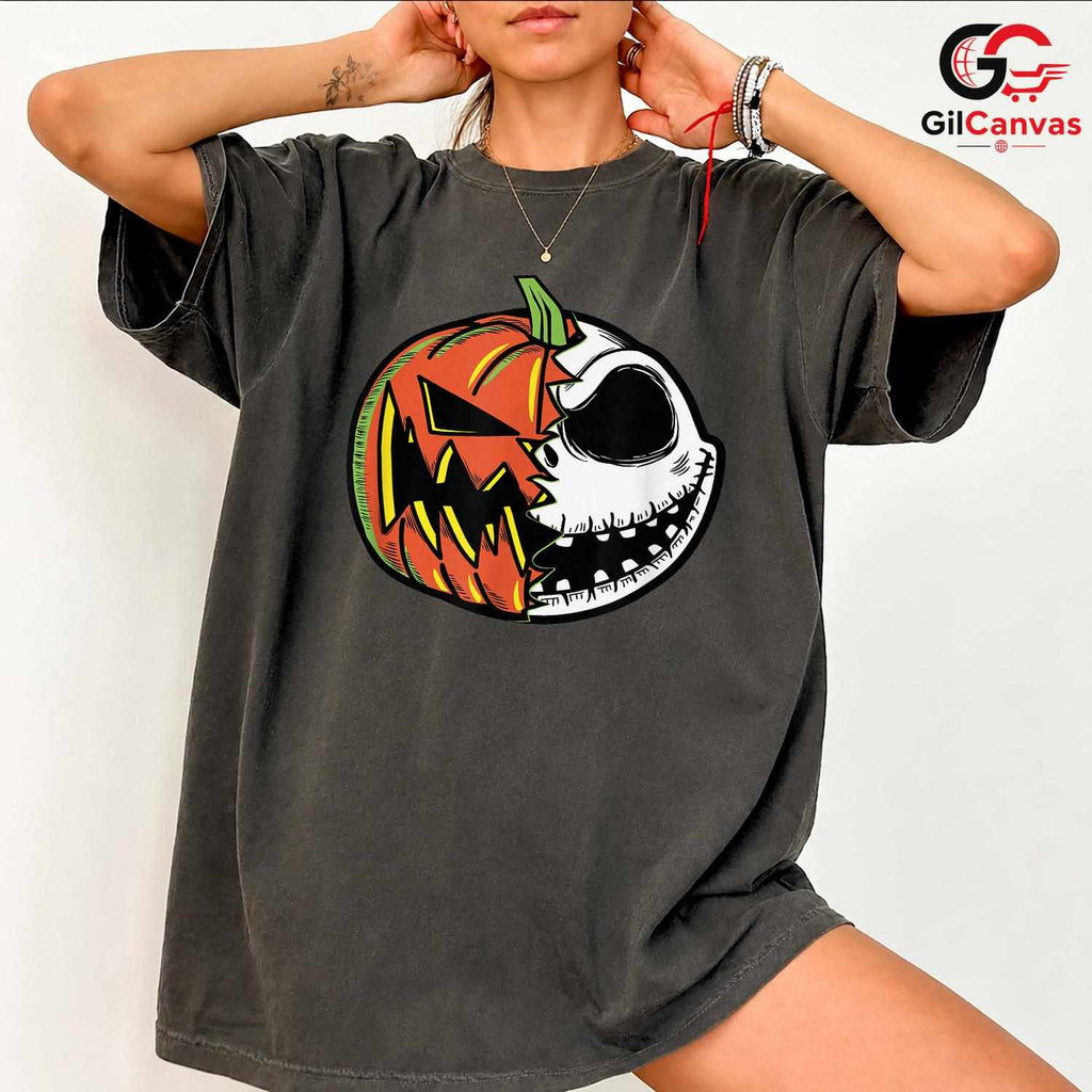 Pumpkin Skull Halloween T-Shirt Unisex Spooky Fun Event Gift Kids And Adults