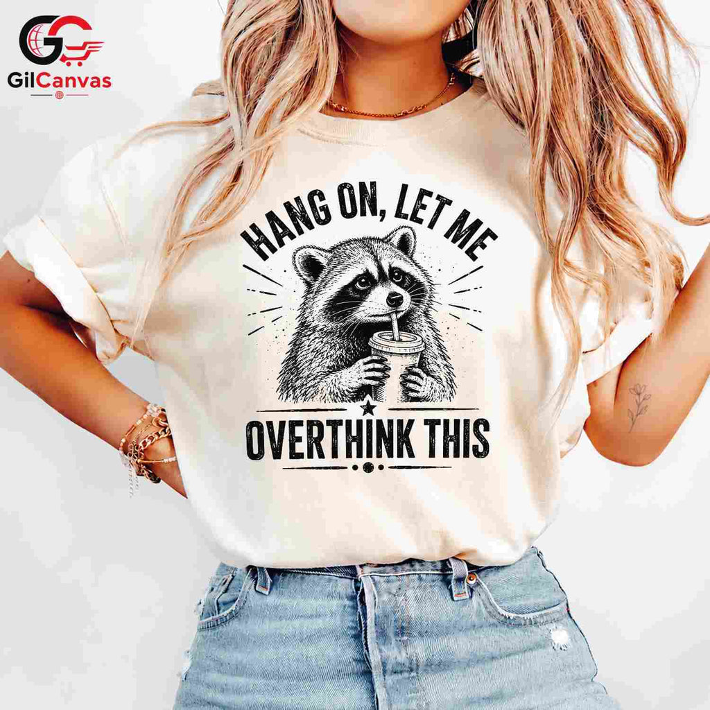 Raccoon Coffee Lover T-Shirt Humorous Custom Art Design Unisex Novelty Gift
