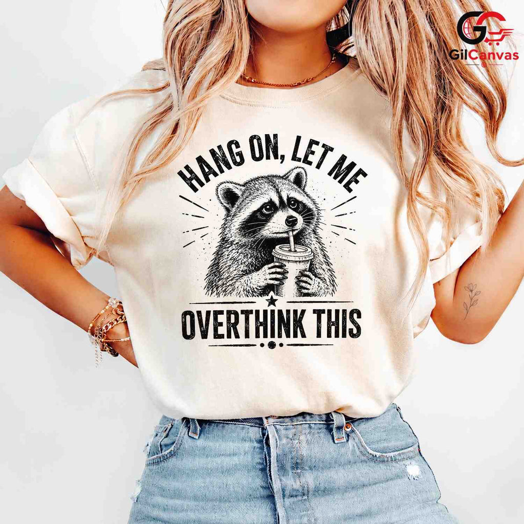 Raccoon Coffee Lover T-Shirt Humorous Custom Art Design Unisex Novelty Gift