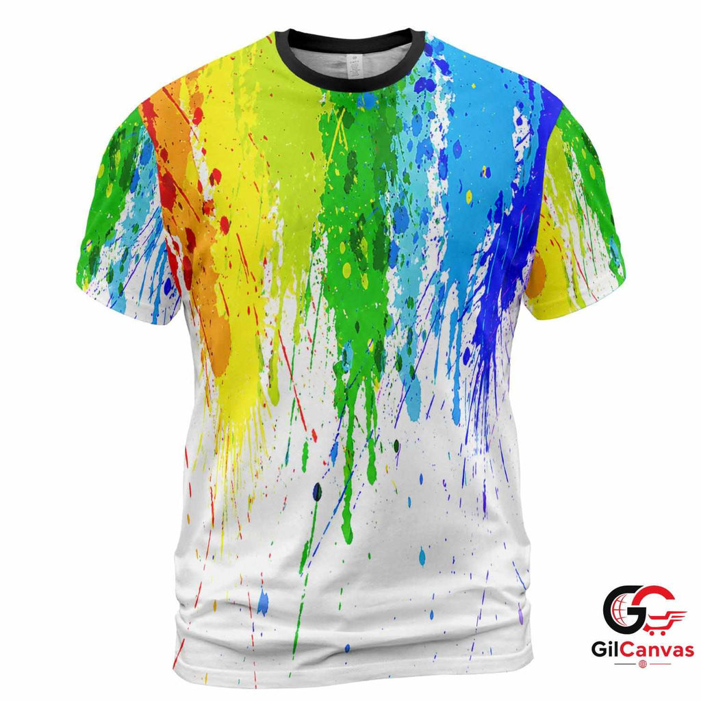Rainbow Pride Art 3D T-Shirt, Colorful Unisex Fashion Graphic Tee For Events