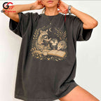 Reading Animals T-Shirt Unisex Book Lover Cute Raccoon Skunk Graphic Apparel