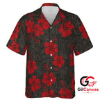 Red Hibiscus Tee Hawaiian Shirt For Beach Vacation Unisex Tropical Wear