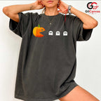 Retro Arcade Maze Ghost Tee Shirt Unisex Funny Spooky Gamer Party Costume