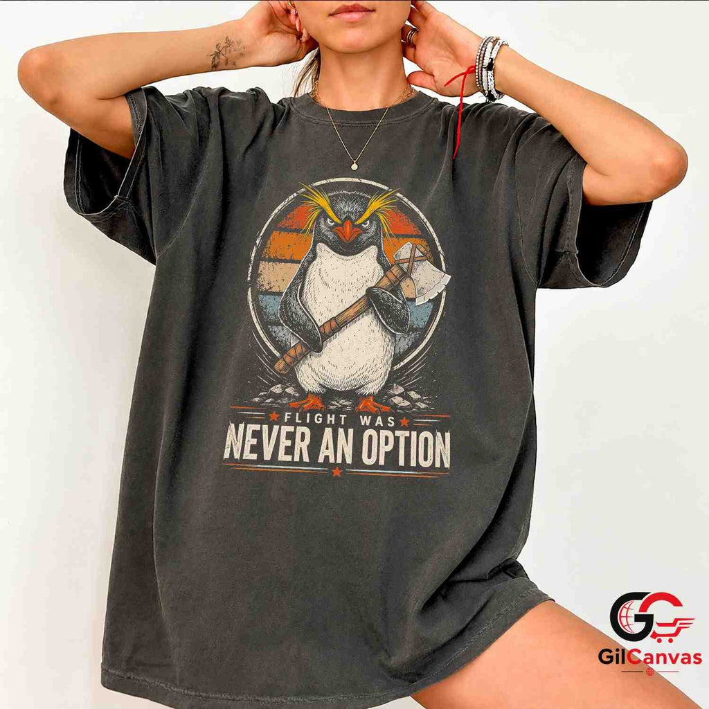 Rockhopper Penguin Axe T-Shirt Funny Vintage Quote Unisex Graphic Apparel Tee