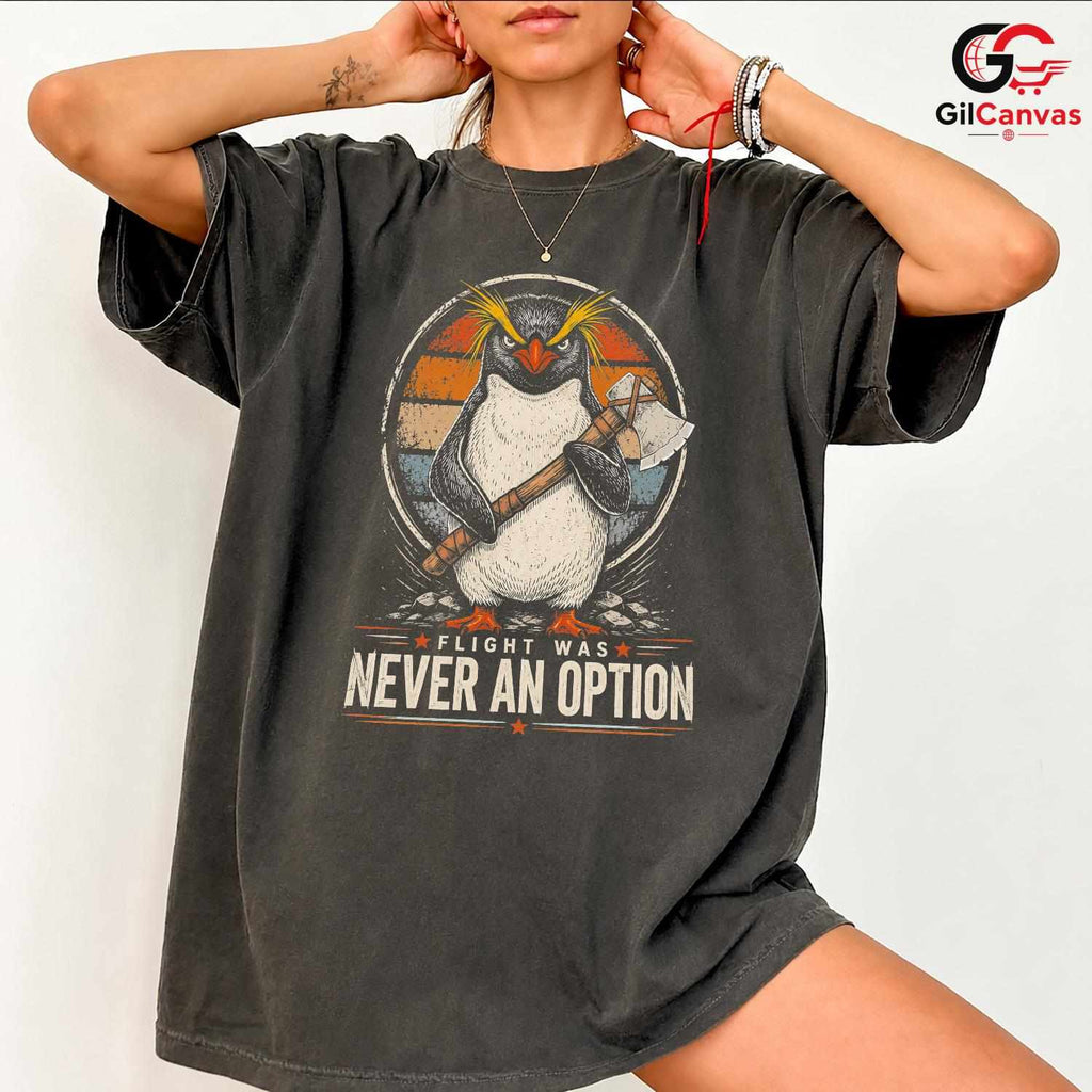 Rockhopper Penguin Axe T-Shirt Funny Vintage Quote Unisex Graphic Apparel Tee