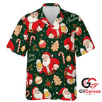 Santa Claus Tee Hawaiian Shirt Christmas Party Ideal Men Fun Holiday Wear