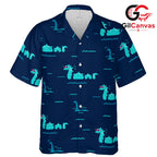 Sea Serpent Tropical Style Shirt, Premium Mens Beachwear For Summer Vacations