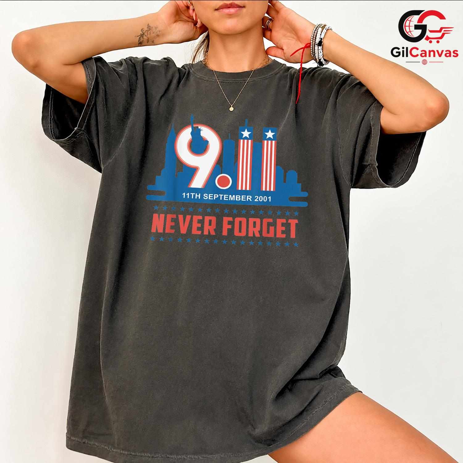 September 11 Memorial T-Shirt Unisex Patriot Day USA Flag Freedom Gift Tee