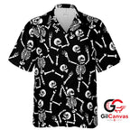 Skeleton Skull Hawaiian Shirt For Halloween Unisex Perfect Parties Apparel