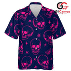 Skull Print Halloween Shirt, Fun Casual Unisex Wear Summer Festivities