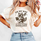 Smart Raccoon Graphic T-Shirt Learning Adventure Fun Custom Art Unisex Tee