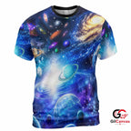 Space Universe 3D T-Shirt, Cool Unisex Galaxy Print Tee Gift For Astronomy Fans
