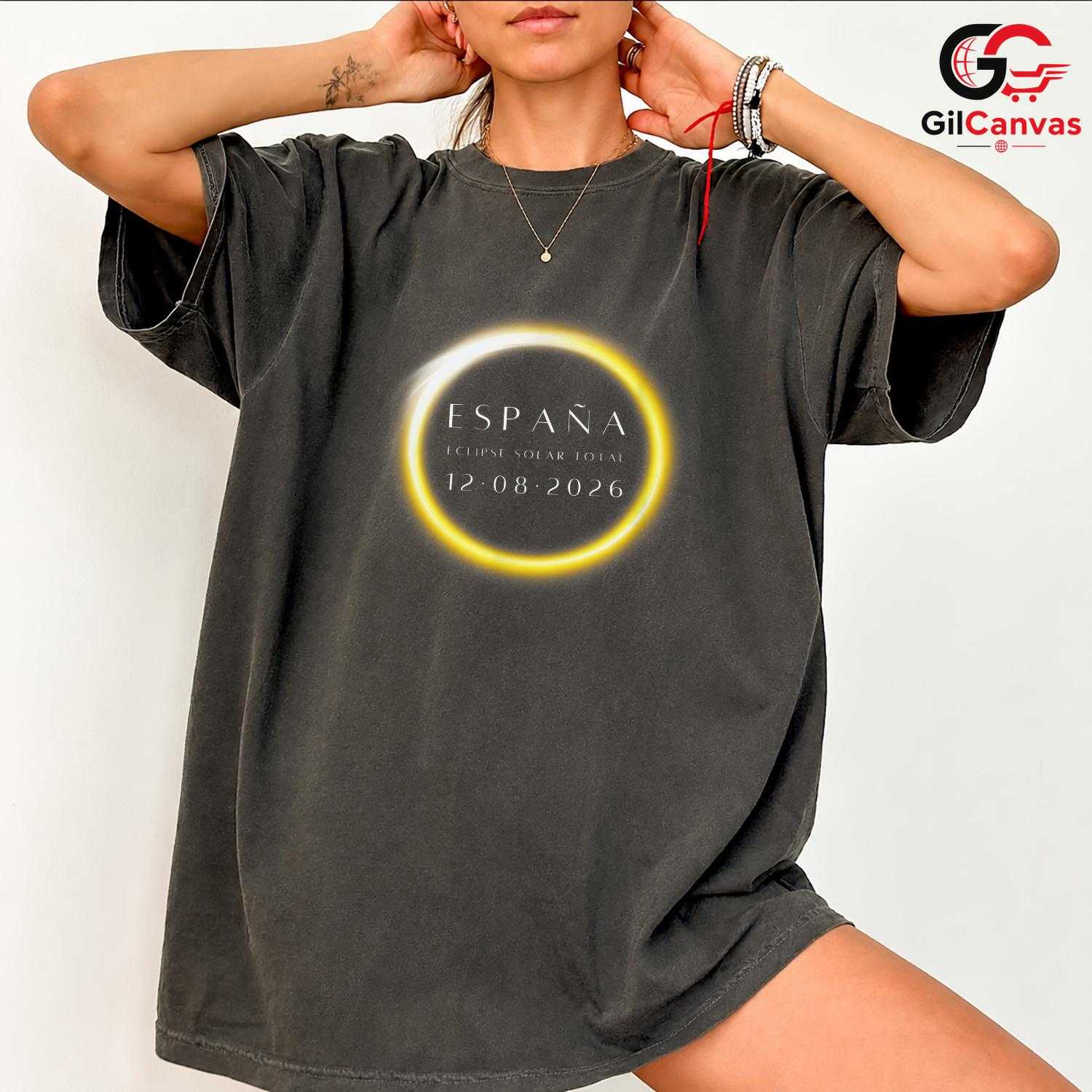Spain Solar Eclipse Tee Shirt Unisex Astronomy Lover Event Gift For Adults