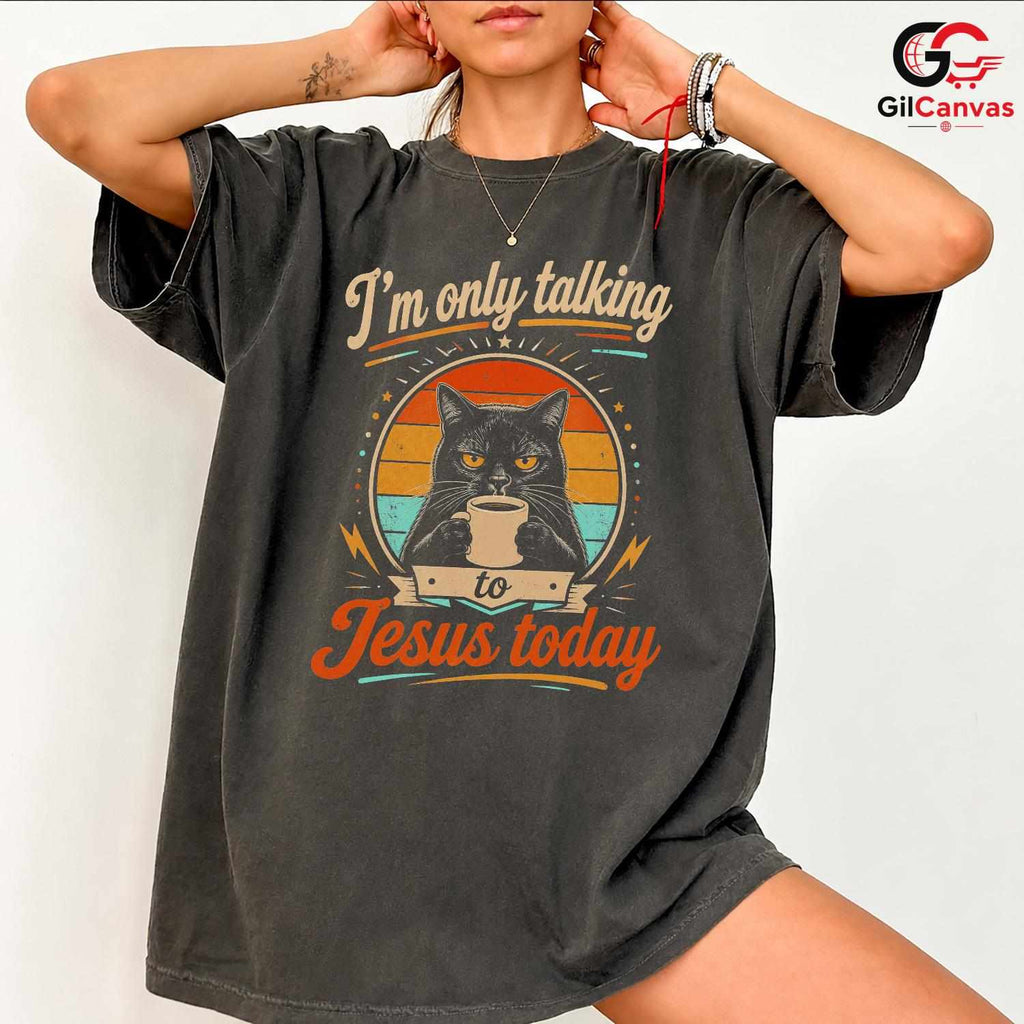 Spiritual Cat Coffee T-Shirt Feline Lover Graphic Unisex Casual Apparel Tee