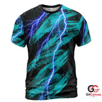 Spooky Lightning 3D T-Shirt, Cool Unisex Graphic Tee Gift For Halloween Events