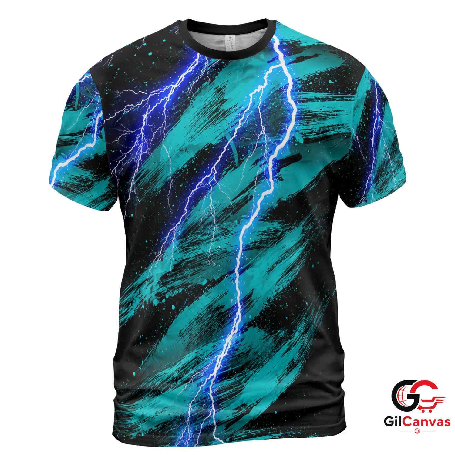 Spooky Lightning 3D T-Shirt, Cool Unisex Graphic Tee Gift For Halloween Events