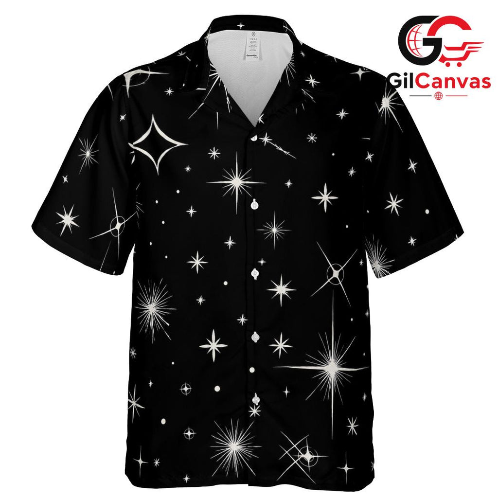Star Pattern Hawaiian Shirt, Trendy Unisex Beachwear for Summer Parties