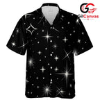 Star Pattern Hawaiian Shirt, Trendy Unisex Beachwear for Summer Parties