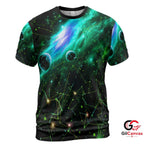 Stellar Cosmic Space 3D T-Shirt, Vibrant Unisex Galaxy Graphic Tee Summer Festivals