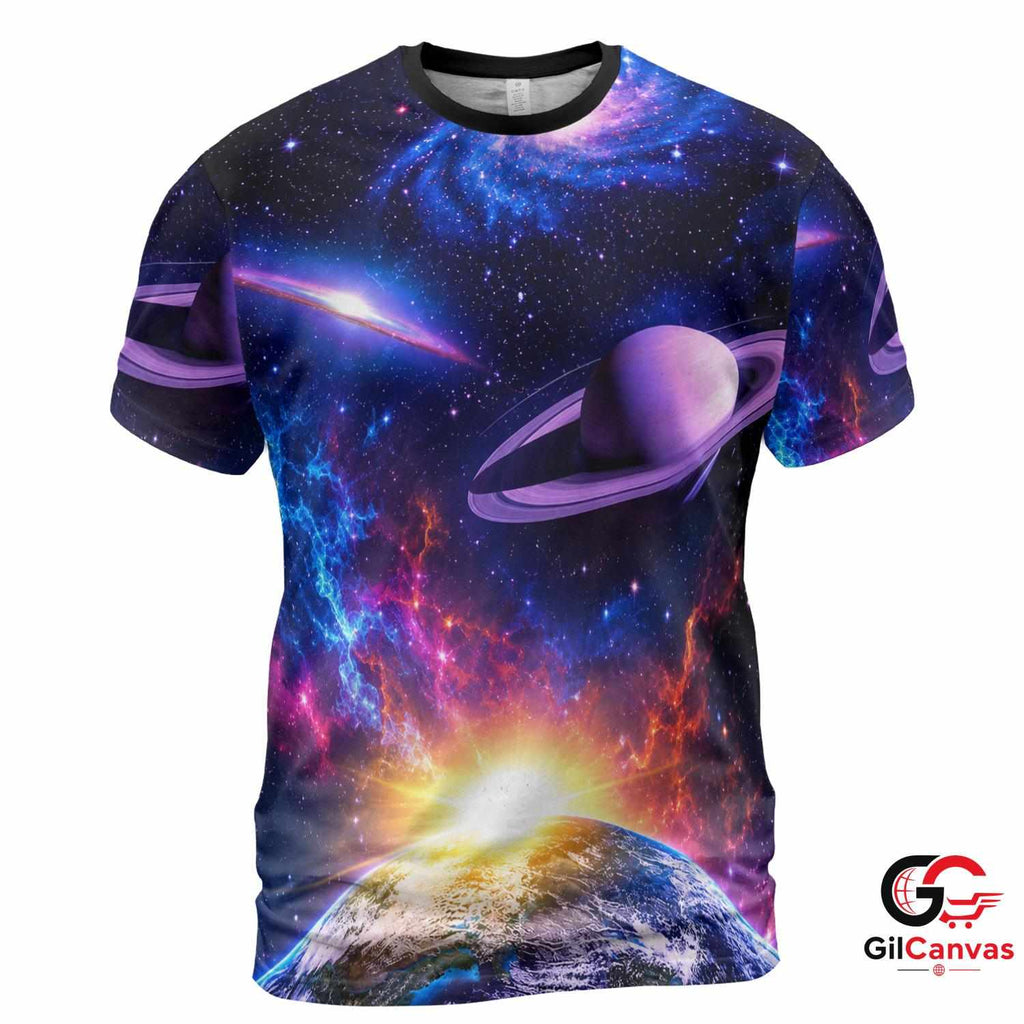 Stunning Space 3D T-Shirt, Unisex Galaxy Graphic Tee Gift For Astronomy Lovers