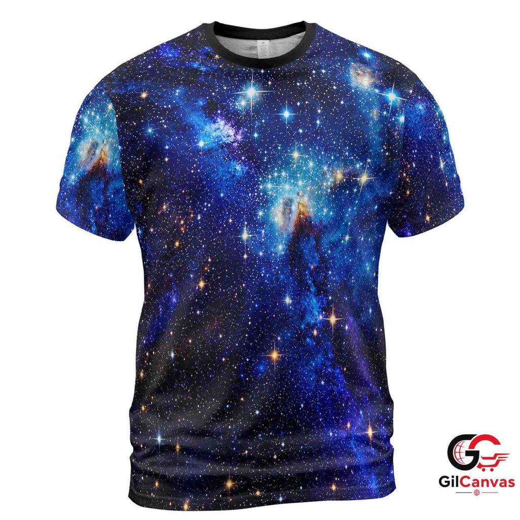 Stunning Space Nebula 3D T-Shirt, Vivid Unisex Astronomy Graphic Tee Gift Birthdays
