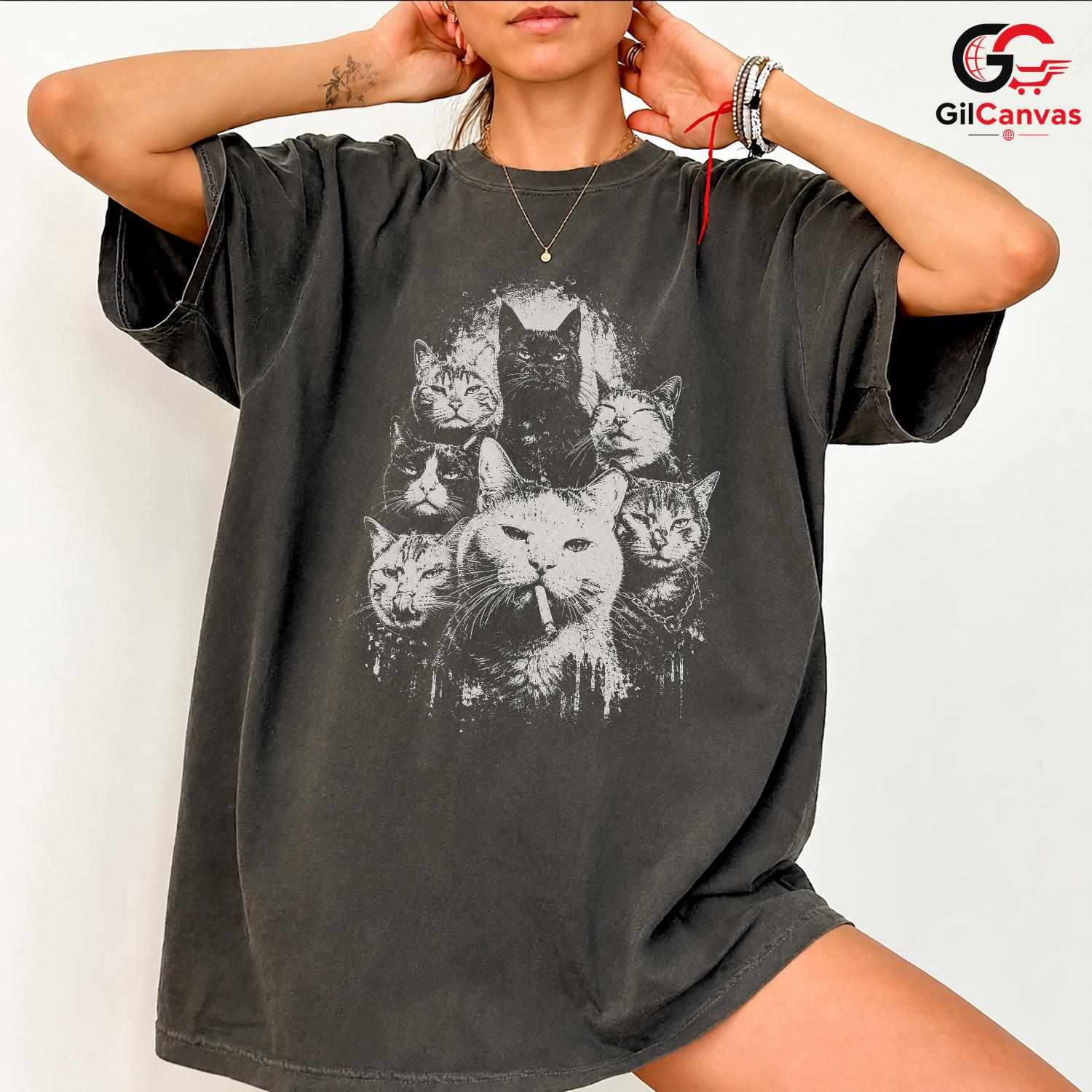 Stylish Cool Cat Graphic T-Shirt Feline Lover Event Unisex Casual Apparel