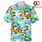 Summer Santa Claus Hawaiian Tee, Ideal Mens Fun Apparel Christmas In July