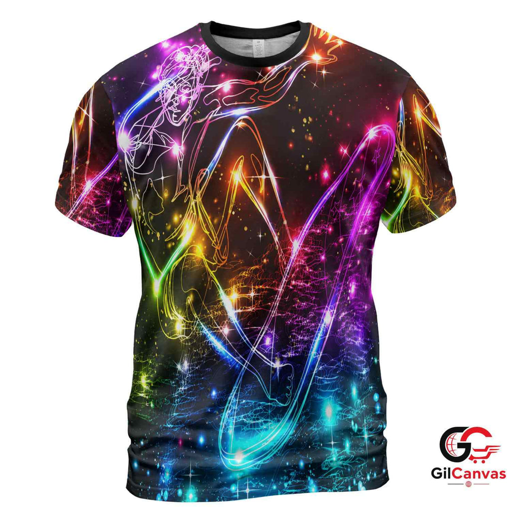 Summer Surfer Vibes 3D T-Shirt, Colorful Unisex Beach Graphic Tee Holiday Wear