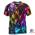 Summer Surfer Vibes 3D T-Shirt, Colorful Unisex Beach Graphic Tee Holiday Wear