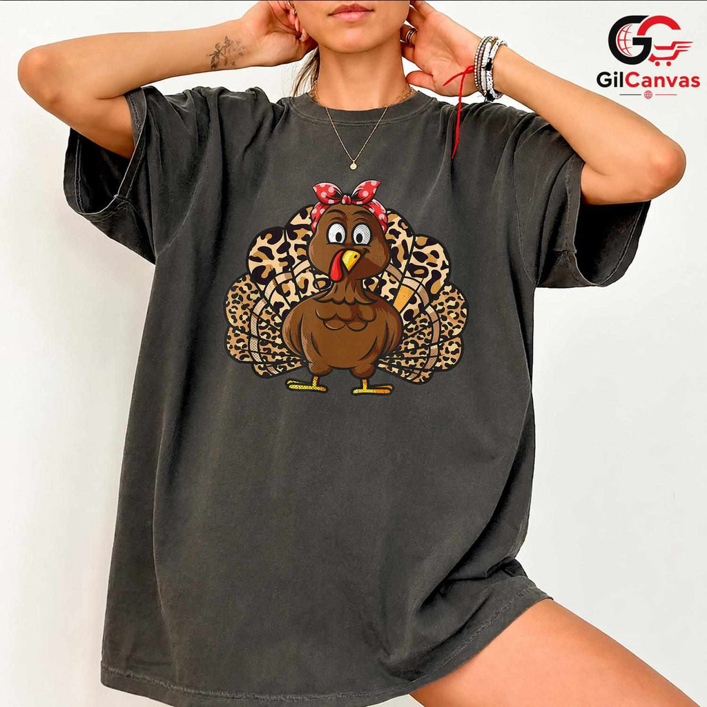 Thanksgiving Turkey T-Shirt Unisex Cute Fall Holiday Festival Gift For Kids