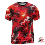 Trendy Abstract 3D T-Shirt, Cool Unisex Halloween Fashion Tee Gift For Festive Events