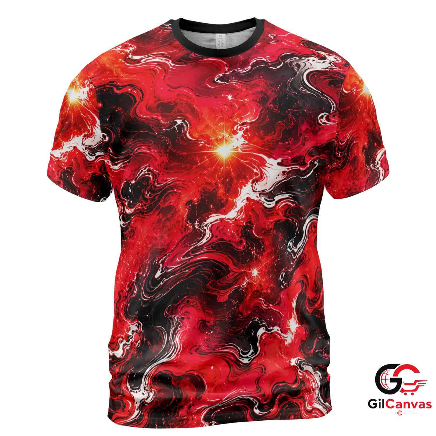 Trendy Abstract 3D T-Shirt, Cool Unisex Halloween Fashion Tee Gift For Festive Events