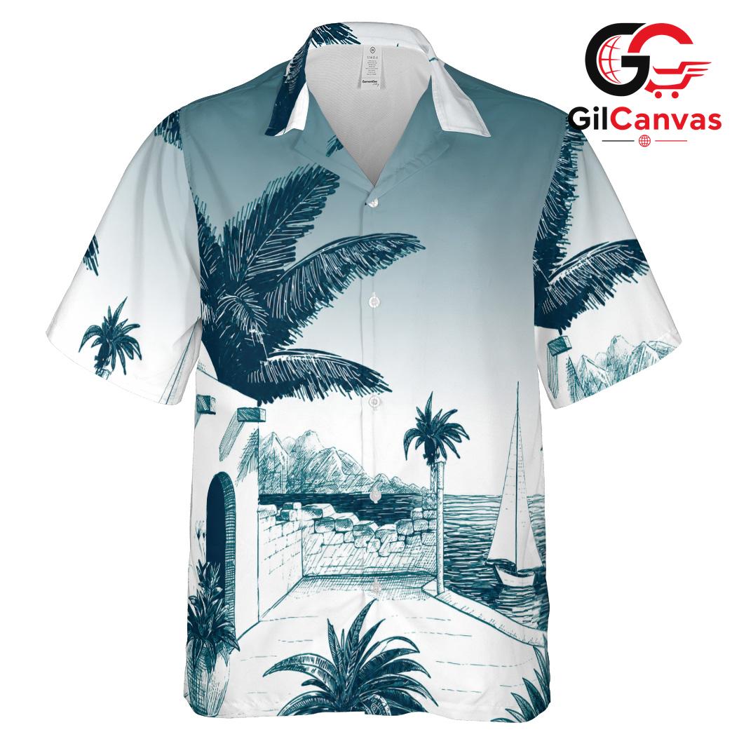 Tropical Beach Holiday Shirt, Casual Summer Wear for Men Getaway Vacation