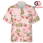 Tropical Flamingo Floral Shirt, Vibrant Unisex Fashion For Summer Vacations