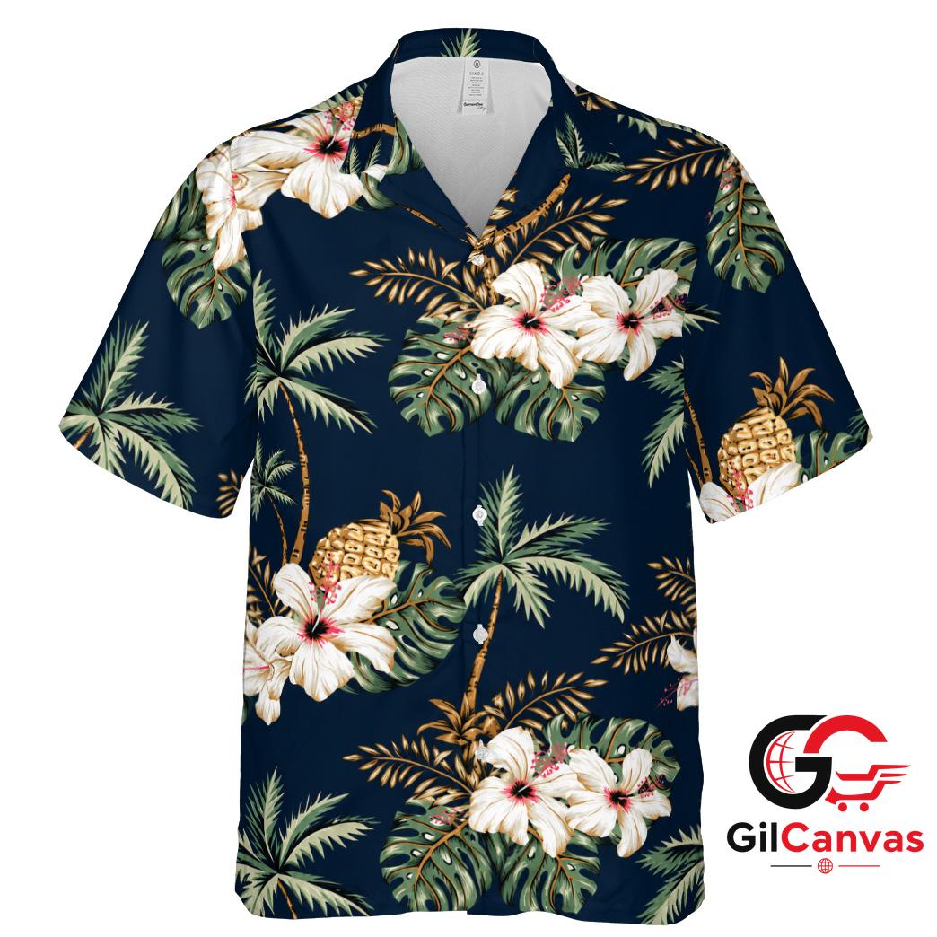 Tropical Floral Hawaiian Shirt For Unisex Summer Beach Vacation Getaways