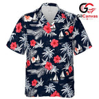 Tropical Flower Hawaiian Shirt, Beautiful Unisex Floral Beach Wear Vacation