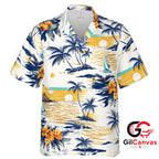 Tropical Flower Hawaiian Shirt For Summer Beach Outings Unisex Vacation Fit