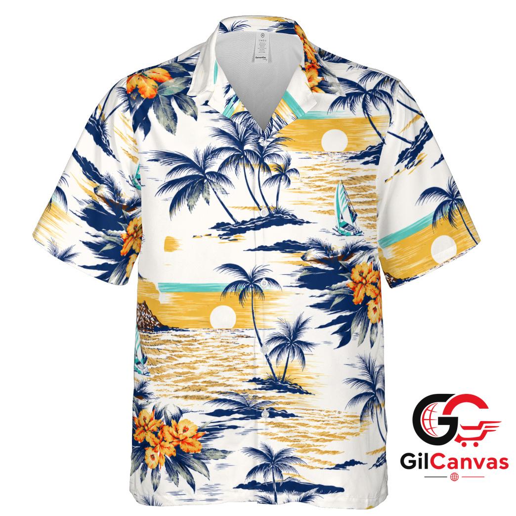 Tropical Flower Hawaiian Shirt For Summer Beach Outings Unisex Vacation Fit