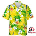 Tropical Flower Hawaiian Shirt For Summer Vacation Men Beachwear Surf Style