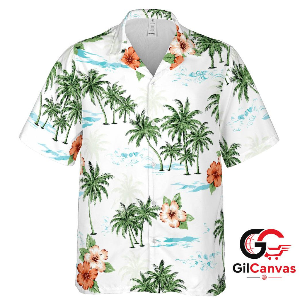 Tropical Flower Hawaiian Shirt Perfect Beach Vacation Unisex Cute Summer Fit