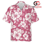Tropical Flowers Beach Shirt, Trendy Men Floral Design Summer Vacation Tee